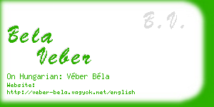 bela veber business card